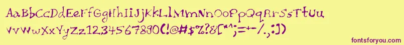 Chait Font – Purple Fonts on Yellow Background