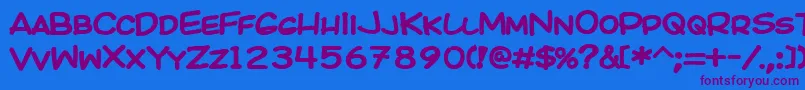 Kicob Font – Purple Fonts on Blue Background