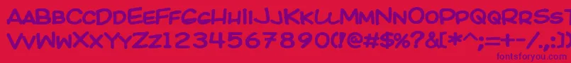 Kicob Font – Purple Fonts on Red Background