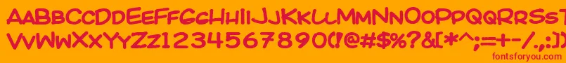 Kicob Font – Red Fonts on Orange Background
