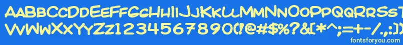 Kicob Font – Yellow Fonts on Blue Background