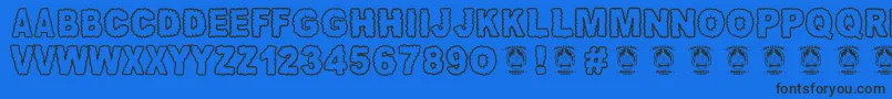 Шрифт Awannusantara – чёрные шрифты на синем фоне