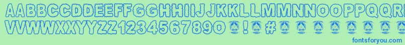 Awannusantara Font – Blue Fonts on Green Background