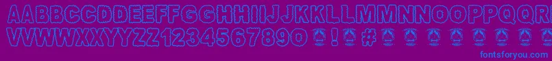 Awannusantara-Schriftart – Blaue Schriften auf violettem Hintergrund