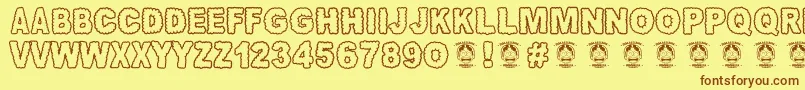 Awannusantara Font – Brown Fonts on Yellow Background