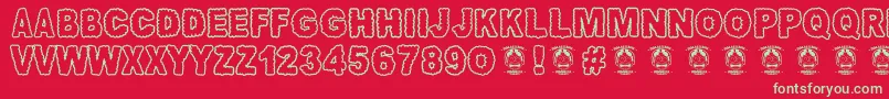 Awannusantara Font – Green Fonts on Red Background