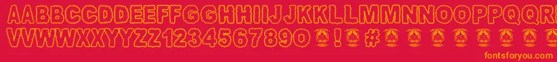 Awannusantara Font – Orange Fonts on Red Background