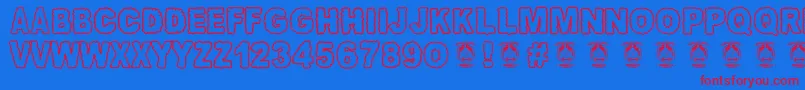 Awannusantara Font – Red Fonts on Blue Background