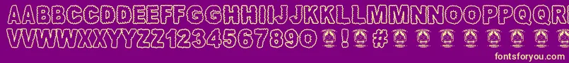 Awannusantara Font – Yellow Fonts on Purple Background