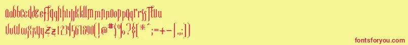 Mixemberge Font – Red Fonts on Yellow Background