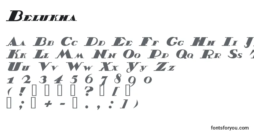 Schriftart Belukha – Alphabet, Zahlen, spezielle Symbole