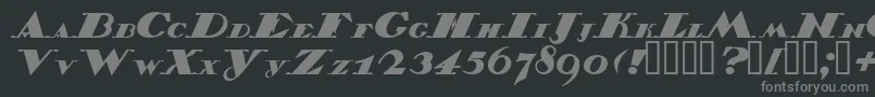 Belukha-fontti – harmaat kirjasimet mustalla taustalla