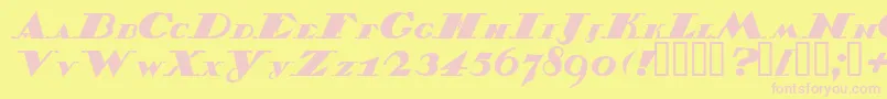 Belukha-fontti – vaaleanpunaiset fontit keltaisella taustalla