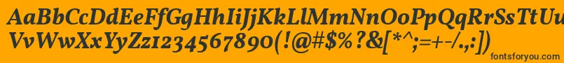 VollkornSemiboldItalic Font – Black Fonts on Orange Background