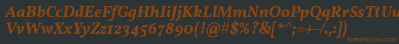 Шрифт VollkornSemiboldItalic – коричневые шрифты на чёрном фоне