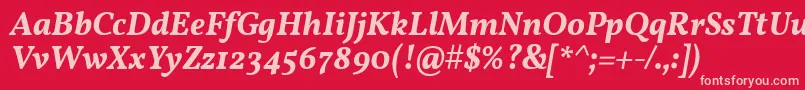 VollkornSemiboldItalic Font – Pink Fonts on Red Background