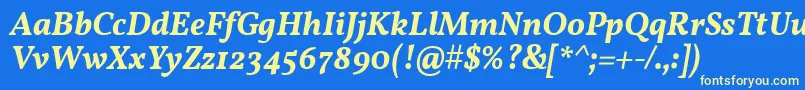 VollkornSemiboldItalic Font – Yellow Fonts on Blue Background