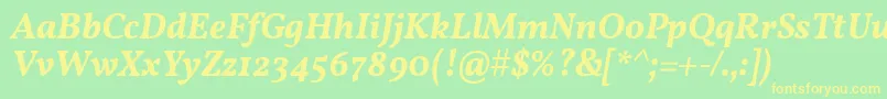 VollkornSemiboldItalic Font – Yellow Fonts on Green Background