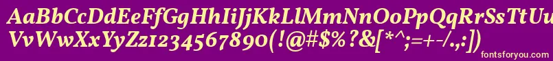 VollkornSemiboldItalic Font – Yellow Fonts on Purple Background