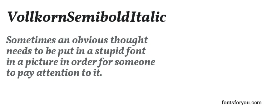 Review of the VollkornSemiboldItalic Font