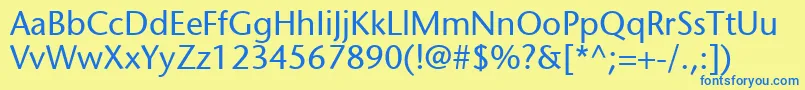 MesouranSansSsi Font – Blue Fonts on Yellow Background