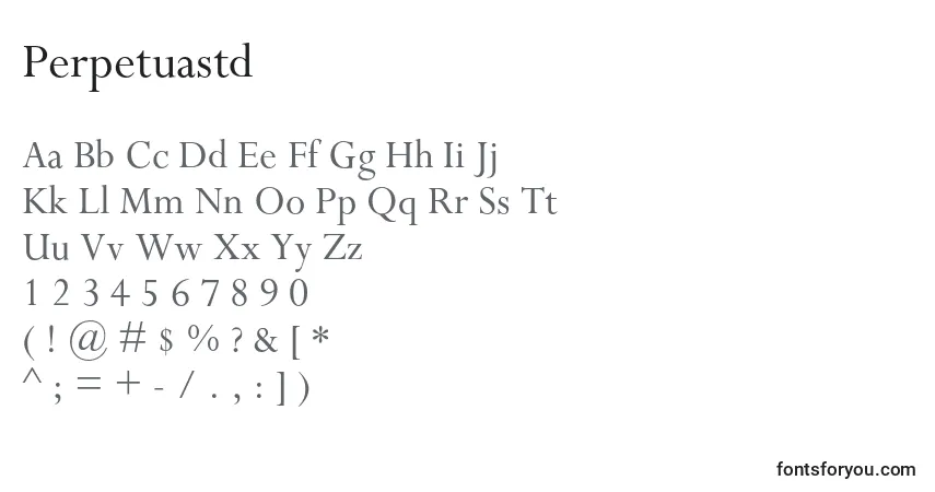Schriftart Perpetuastd – Alphabet, Zahlen, spezielle Symbole