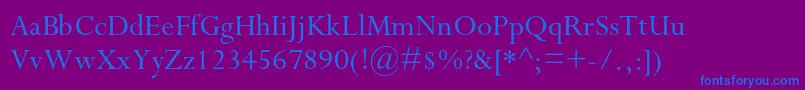 Perpetuastd Font – Blue Fonts on Purple Background