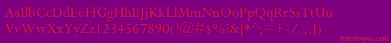 Perpetuastd Font – Red Fonts on Purple Background