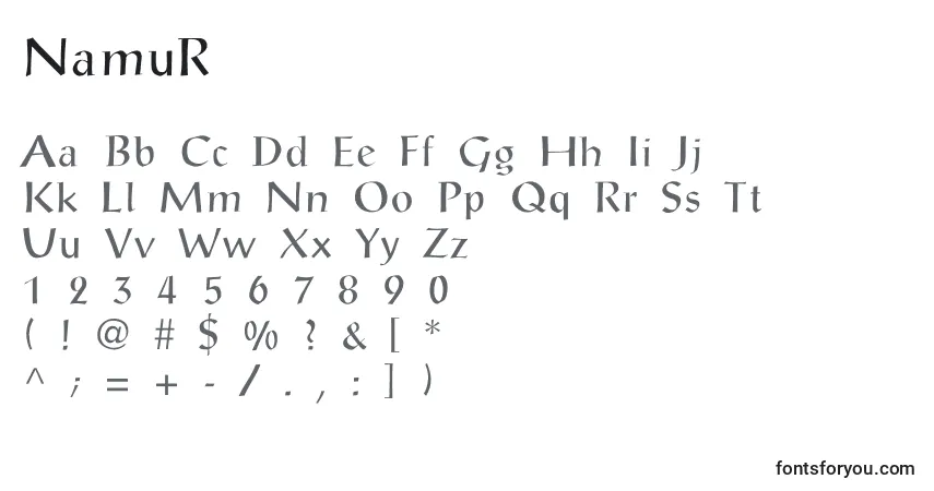 Fuente NamuR - alfabeto, números, caracteres especiales
