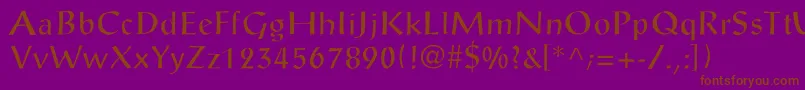 NamuR-Schriftart – Braune Schriften auf violettem Hintergrund