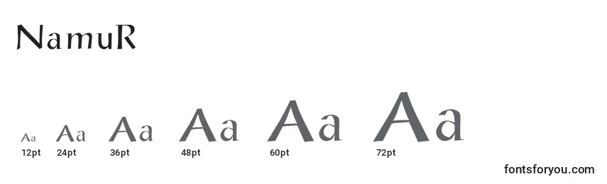 NamuR Font Sizes