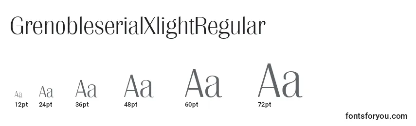 Размеры шрифта GrenobleserialXlightRegular