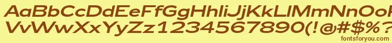 Шрифт Zeppelin43Italic – коричневые шрифты на жёлтом фоне