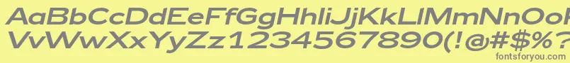 Zeppelin43Italic Font – Gray Fonts on Yellow Background