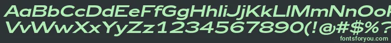 フォントZeppelin43Italic – 黒い背景に緑の文字
