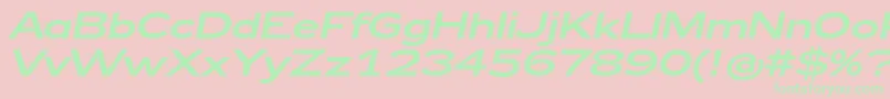 Zeppelin43Italic-Schriftart – Grüne Schriften auf rosa Hintergrund