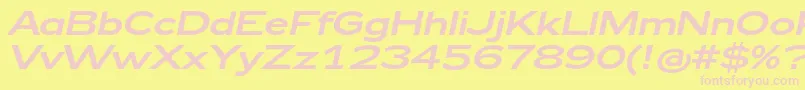 Zeppelin43Italic Font – Pink Fonts on Yellow Background