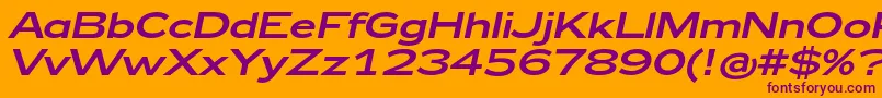 Zeppelin43Italic Font – Purple Fonts on Orange Background