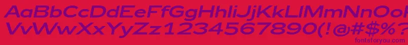 Шрифт Zeppelin43Italic – фиолетовые шрифты на красном фоне