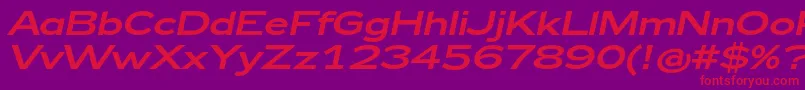 Zeppelin43Italic Font – Red Fonts on Purple Background