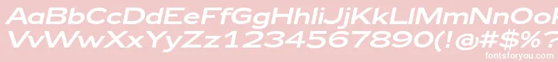 Zeppelin43Italic-Schriftart – Weiße Schriften auf rosa Hintergrund