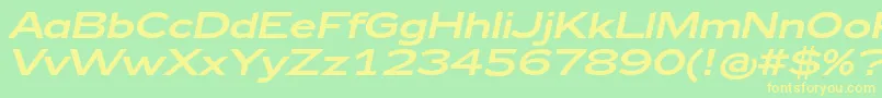 Zeppelin43Italic Font – Yellow Fonts on Green Background