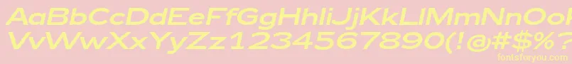 Zeppelin43Italic Font – Yellow Fonts on Pink Background