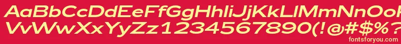 Zeppelin43Italic Font – Yellow Fonts on Red Background