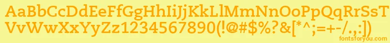 Шрифт PmnCaeciliaLt75Bold – оранжевые шрифты на жёлтом фоне