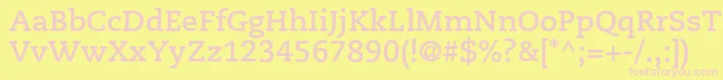 PmnCaeciliaLt75Bold Font – Pink Fonts on Yellow Background