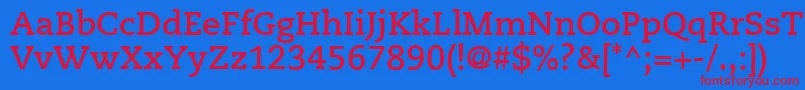 PmnCaeciliaLt75Bold Font – Red Fonts on Blue Background