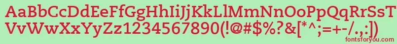 フォントPmnCaeciliaLt75Bold – 赤い文字の緑の背景