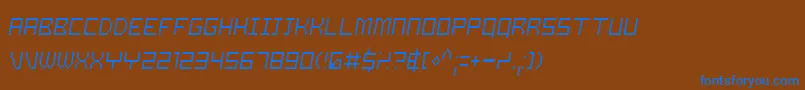 フォントSamslo – 茶色の背景に青い文字