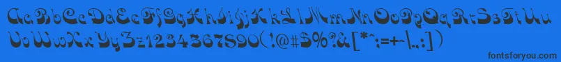 FunkyFaceRegular Font – Black Fonts on Blue Background